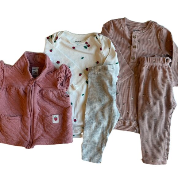 Adorable Baby Girl 5 Item Bundle Matching Sets - Picture 1 of 12